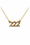 222 Lucky Number Gold Color Chain Necklace Unisex Minimal Design - 4