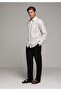 Regular Fit Shirt Neck Striped Men's Anthracite Long Sleeve Shirt - 3