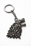 Metal Keychain with Wolf Head Figure, Gray Color, Unisex Accessory - 2