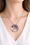Purple Natural Stone Tree of Life Necklace Silver Color Chain Unisex - 2