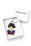 Anime Character Red Apple Figured Acrylic Keychain Black Hair - 3