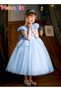Princess Cinderella Dress Clothes with a Bow, Pretend Princess Skirt Set for Girls Kids Suit for Eve - 8