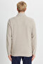 Men's Beige Cotton Slim Fit Slim Fit Bato Collar Long Sleeve T-Shirt - 5
