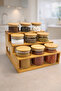 3-Tier Bamboo Spice Rack Set with 9 Glass Jars – Borosilicate Glass, Kitchen Organizer Stand