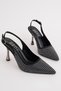 Women's High Heel Shoes with Stone Detail, Special Heel Design, Galvanized Detail, Evening Dress Shoes, 8.5cm - 3