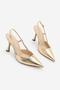 Women's Stiletto Pointed Toe Thin Heel Strappy Evening Dress Classic Heeled Shoes Reney Gold Metallic - 3