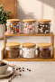 6-Piece Spice Rack Set (8X8 cm) with Wooden Stand – Kitchen Organizer & Coffee Spice Organizer - 2