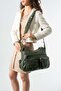 Washed Leather Multi-Pocket Shoulder Bag Green Model: (571-12m)