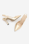 Women's Stiletto Pointed Toe Thin Heel Strappy Evening Dress Classic Heeled Shoes Reney Gold Metallic - 7