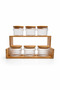6-Piece Spice Rack Set (8X8 cm) with Wooden Stand – Kitchen Organizer & Coffee Spice Organizer - 3