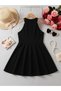 Girls' Black Halter Neck Flared Dress – Sleeveless Stylish Summer Dress (Ages 3-12) - 2
