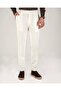 Slim Fit Bel Detailed Trousers Ecru T11429 - 3
