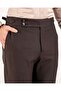 Slim Fit Bel Detailed Trousers Brown T14564 - 4