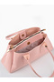 Wrinkled Textured Pink Shk317 Faux Leather, 3 Compartments, Zippered, Lined, Hand, Arm and Shoulder Bag - 6
