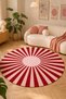 Sdt Red Ray Patterned Woven Base Decorative Carpet Sdt660 - 2