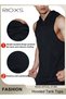 Men's T-Shirt, Workout Hooded Tank Tops, Sports Training Sleeveless Shirts For Men, Gym Hoodies Body - 5