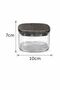 3-Piece Glass Storage Container Set 10 cm Bamboo Pattern Lid Leak-Proof Spice & Food Jar - 3