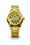 Monarch Skeleton Automatic Men’s Watch Gold Stainless Steel Strap Luxury Wristwatch