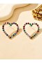MULTI Gold-color A Pair of European and American Romantic Valentine's Day Trendy Multi-Color Sparkli - 3