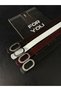 4-Piece Oval Silver Buckle Women's Trouser Belt, Jacket Belt, Shirt Belt, Dress Belt - 3