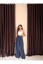 Women's High Waist Wide Leg Flowy Palazzo Pants with Pleated Detail on the Front - 2