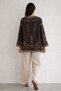 Women's Embroidered and Sequin Detailed Kimono - 6