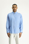 Long Sleeve Regular Fit Patterned Linen Shirt - 4