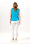 Sleeveless Ceylan Şile Bezi Summer Lace Short Blouse Turquoise Trkz - 2