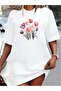 Women's Plus Size Floral Printed Oversize T-Shirt Loose Boyfirend