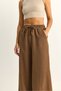 Women's Brown Elastic Waist Pocket Detailed Loose Linen Trousers Yp5562 60286109 - 4