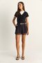 Women's Black Lace Detailed High Waist Shorts 20101 60286136 - 2