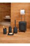 طقم حمام أنثراسايت 5 قطع مع غطاء كليك وحامل DC-6804 - 3