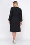 Apsen Women's Black Plus Size Slit Detailed V-Neck Midi Crepe Dress 4479/110 - 2