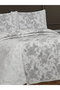 Deluxe Series Brülla Model 3-Piece Pique Bedspread with Pillows (Gray) - 2