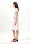 Short Sleeve Feyza V-Neck Double Pocket Tie-Up Summer Short Voile Dress White Byz - 4
