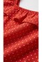 Apsen Women Red Polka Dot Square Neck Ruffle Detail Balloon Sleeve A-Line Zipper Midi Dress 4523-115 - 5