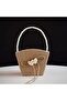 Rustic Kraft Flower Girl Basket,Pearl Handle,Heart Shaped Petal Basket,Vintage Wedding