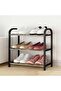 3-Tier Metal Shoe Rack for 6 Pairs, Stackable Storage Organizer Stand