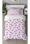 Flamingo Pink Patterned Digital Printed Special Design Single Duvet Cover Set Without Sheets