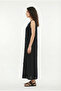 Sleeveless Spacious Crew Neck Summer Authentic Muslin Long Dress Black Syh - 3