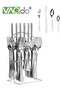 24PCS Silverware Set with Holder, Stainless Steel Cutlery Set, Spoons Forks Knives Utensils Set, Ser