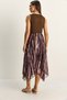 Women's Brown Crop T-Shirt Detailed Lined Strap Chiffon Midi Dress 6135 60286113 - 7