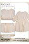 Toddler Girls Long Sleeve A-line Bubble Dress with Removable Lace Shawl, Cotton Breatbable Round Nec - 5