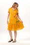 Short Sleeve Wishing Voile V-Neck Summer Embroidered Casual Short Dress Mustard Hrd - 6