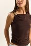 Women's Bitter Brown Blouse with Metal Accessories and Waist Drape Detail 2315 60286134 - 5