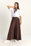 Women's Bitter Brown Pocket Detailed Diagonal Modal Trouser Skirt 3312 60286141 - 4