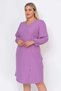 Apsen Women's Lilac Plus Size Slit Detailed V-Neck Midi Crepe Dress 4479/110 - 2