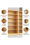 Modern Solid Wood Corner Bookshelf Wall Mounted Floor Rack Storage Display Cabinet Living Room - 5