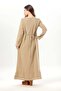 Long Sleeve Dora Round Neck Buttoned Double Pocket Summer Long Muslin Dress Mink Vzn - 2