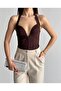 Göğsü Oval Demir Bodysuit Brown - 2